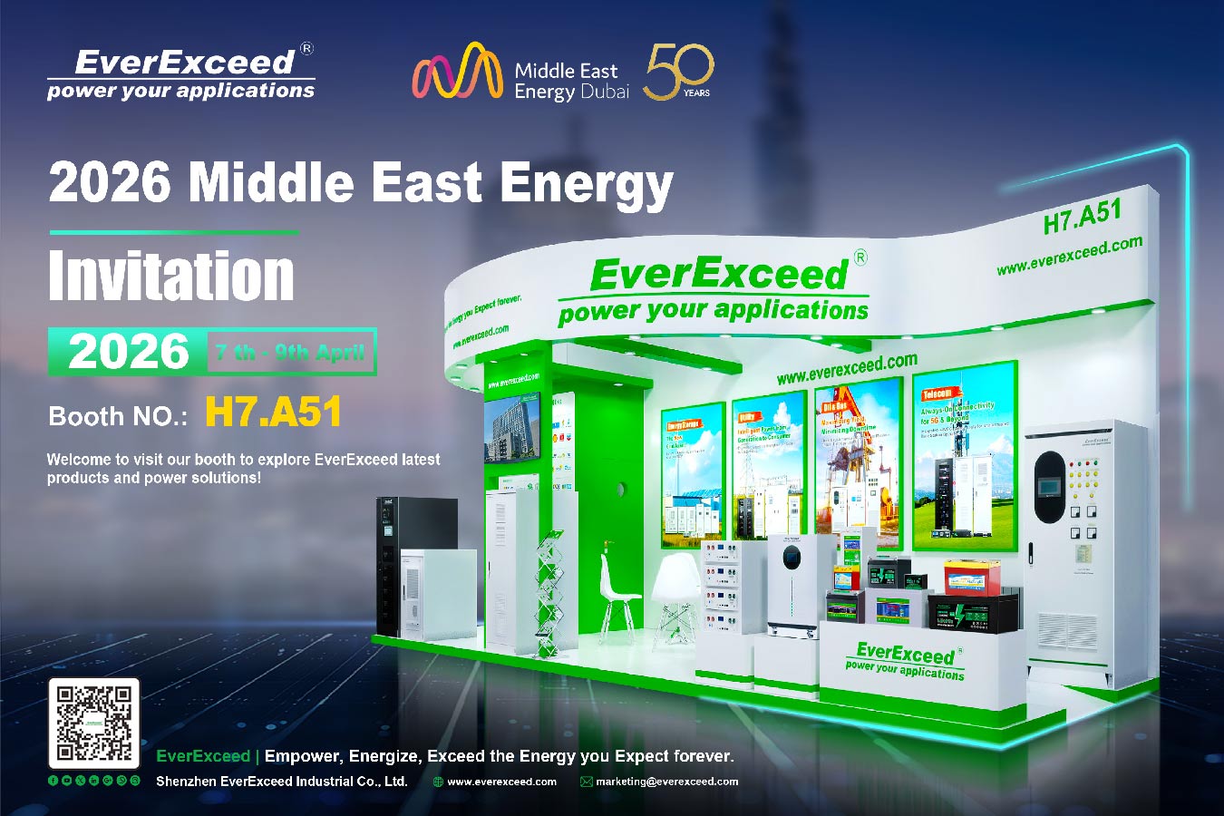 ร่วมเป็นส่วนหนึ่งกับ EverExceed ในงาน Middle East Energy 2026 – พลังงานที่เชื่อถือได้สำหรับอุตสาหกรรมพลังงานที่สำคัญ