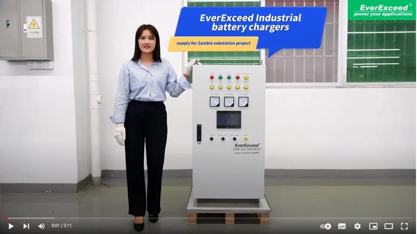 เครื่องชาร์จแบตเตอรี่อุตสาหกรรม EverExceed uXcel 110VDC10AMPS สำหรับโครงการแซมเบีย